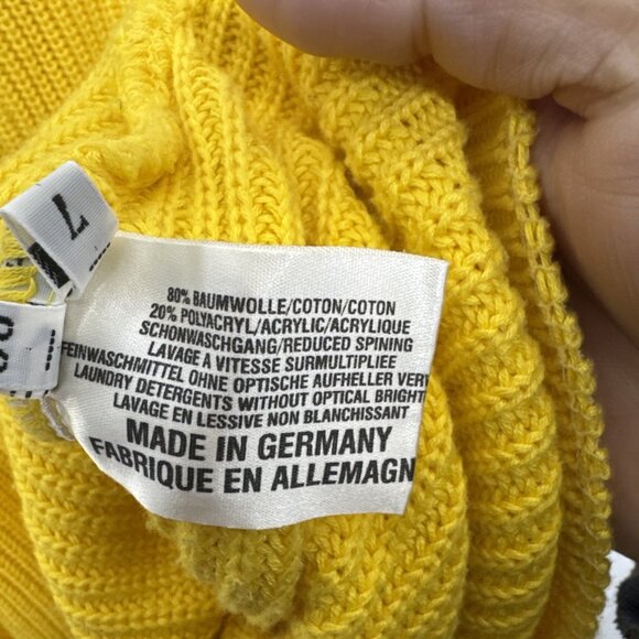 Vintage Carlo Colucci Men 50 (M) Germany Heavy Knit Sweater Yellow Nautical Club - Picture 7 of 7